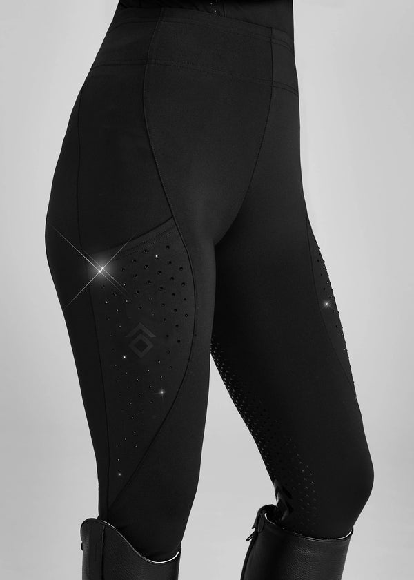 Core Leggings Crystal - Sort Fuld Grip