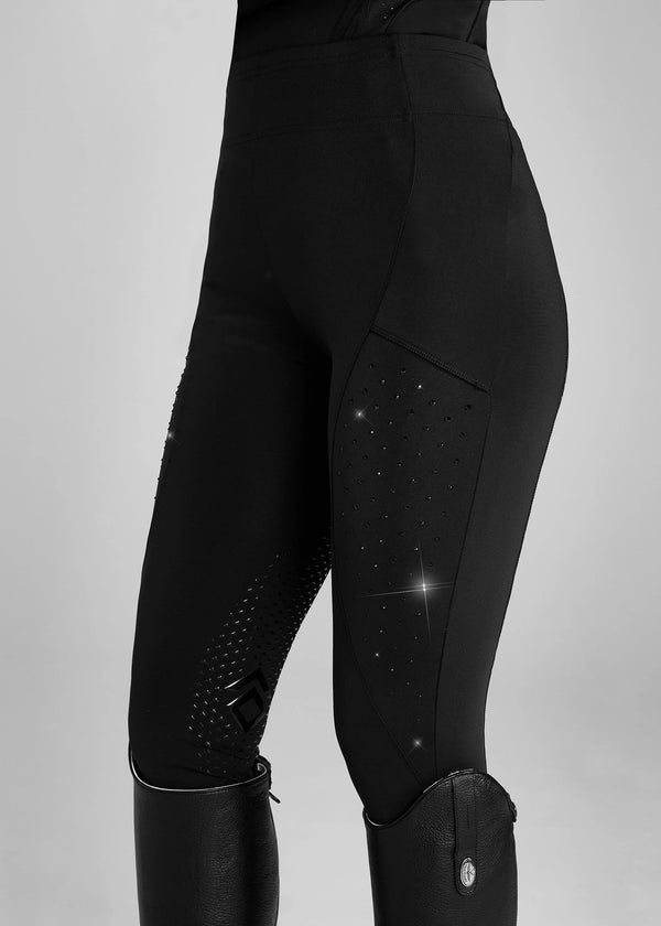 Core Leggings Crystal - Sort Fuld Grip