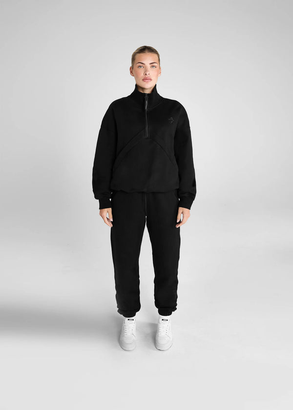 Premium Half Zip Hoodie - Sort