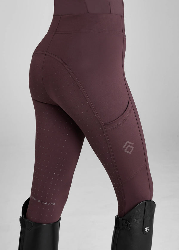 YR Leggings - Deep Mauve Fuld Grip