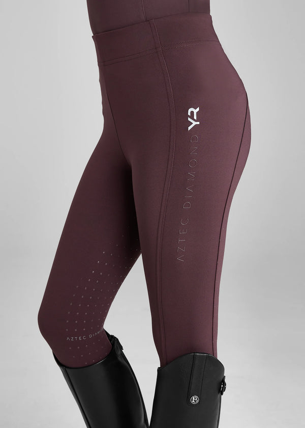 YR Leggings - Deep Mauve Fuld Grip